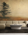 Papier Peint Paysage - Sapin Dans La Brume
