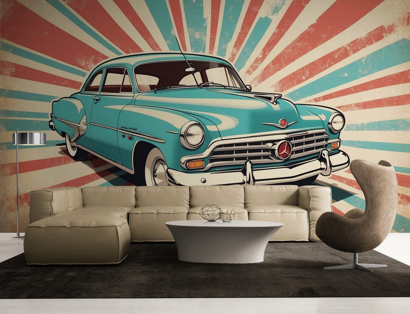Papier Peint Rétro - Voiture Vintage