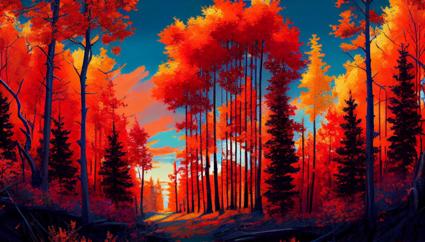Forest Wallpaper - Sunset in Flames