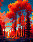 Forest Wallpaper - Sunset in Flames