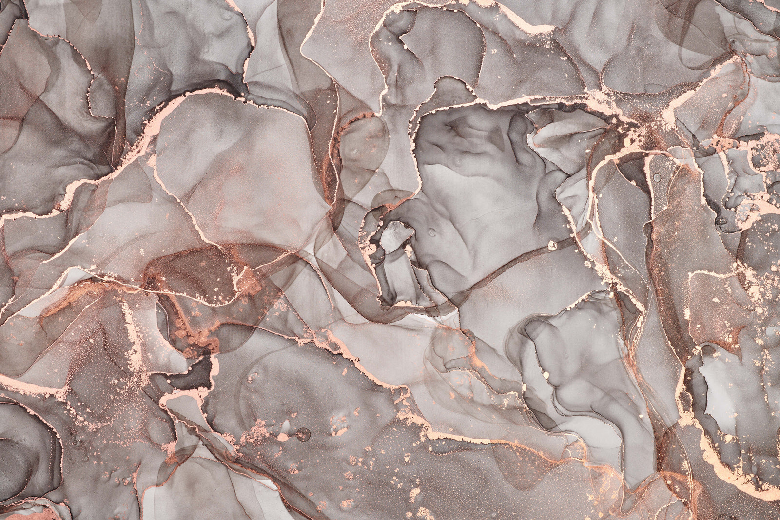 Abstract wallpaper – smoky marble with copper highlights
