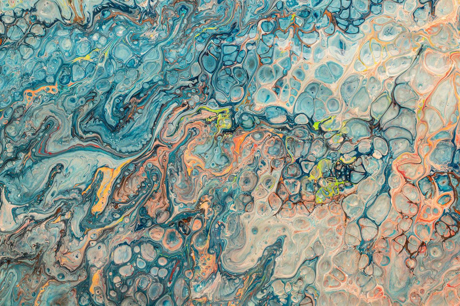 Abstract wallpaper – Fluid blue and sand marbling