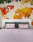 Papier Peint Enfant - Carte Du Monde En Couleurs