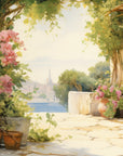 Papier peint fleuri - villa aux roses trémières