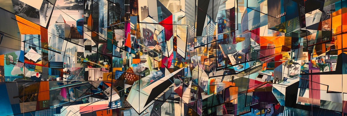 Papier peint pop art - mosaïque urbaine multicolore