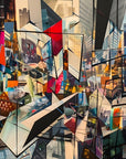 Papier peint pop art - mosaïque urbaine multicolore