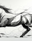 Papier Peint Illustration - Cheval Noir Et Blanc