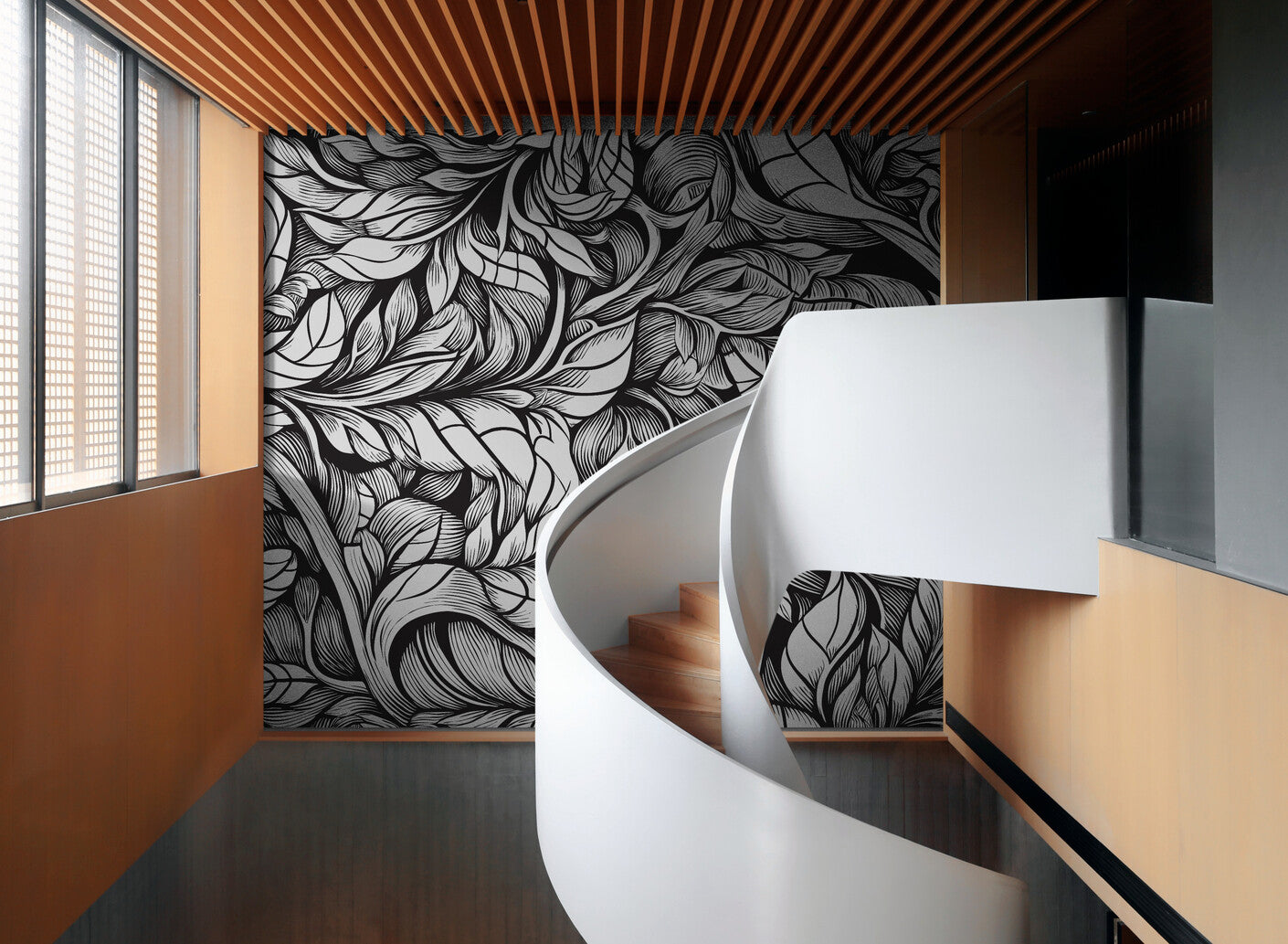 Foliage Wallpaper - Elegant Black and White Foliage