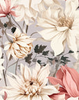 Papier peint fleuri - pivoines rétro d'automne