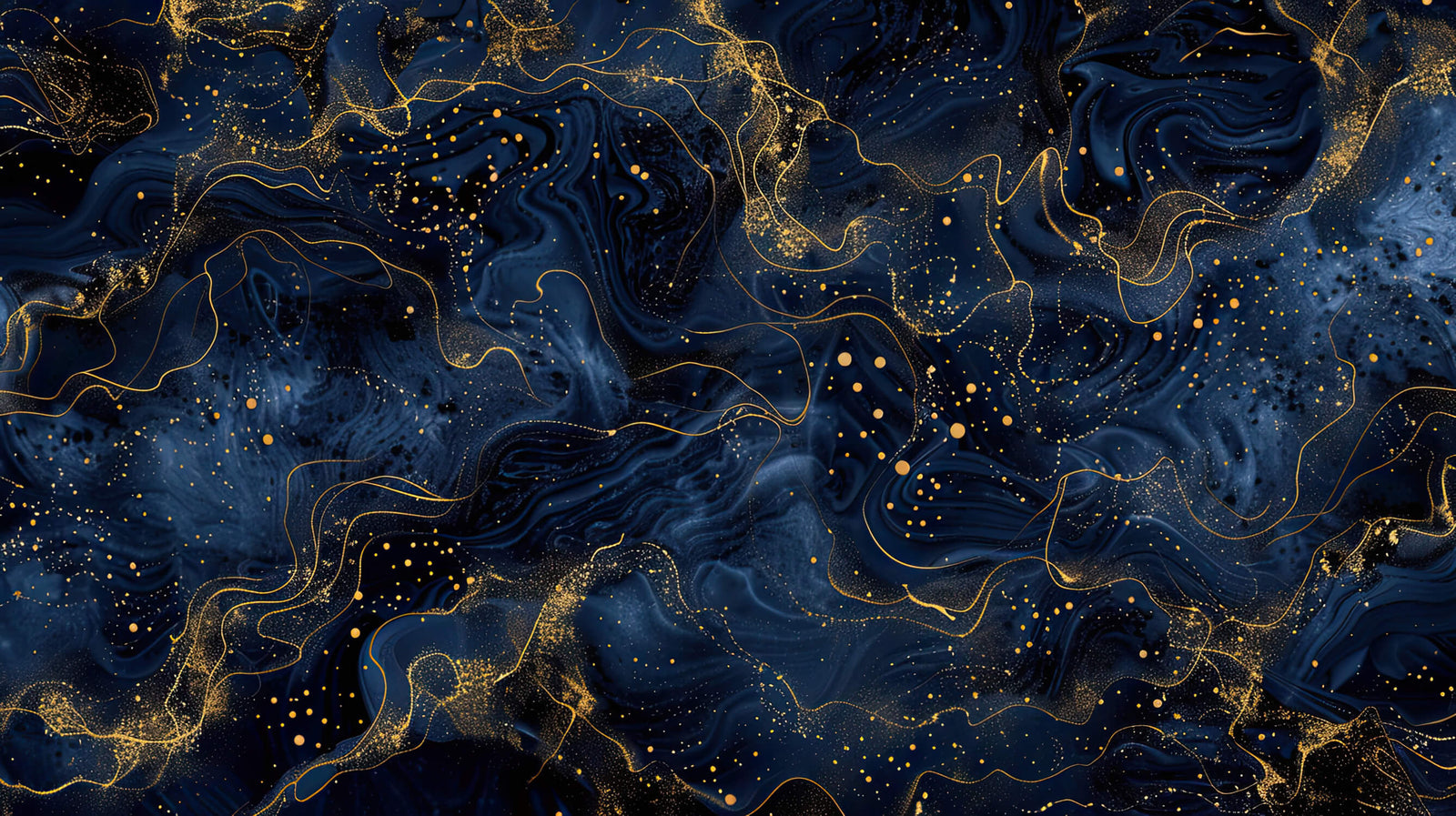 Papier Peint Art & Déco - Tourbillon de Nuit Dorée