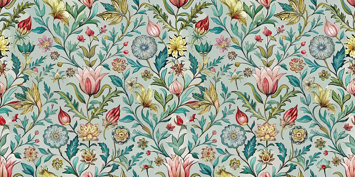 Papier peint fleuri - tapisserie william morris