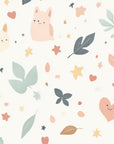 Papier Peint Enfant – Petites Créatures et Feuilles Douces