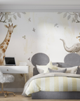 Kids Wallpaper - Parade of Stylized Animals and Trees