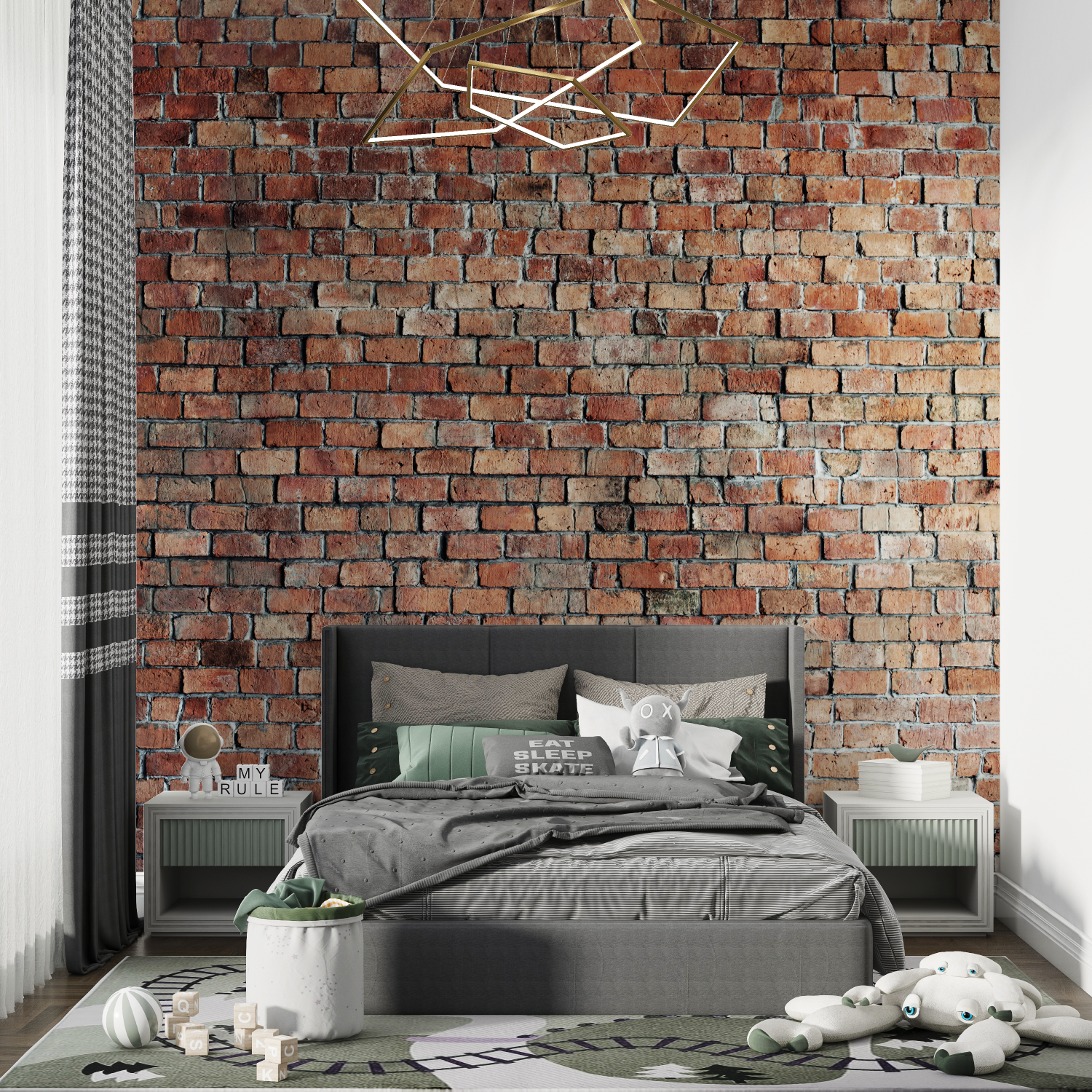 Papier Peint Art & Déco - Mur de Briques Traditionnel