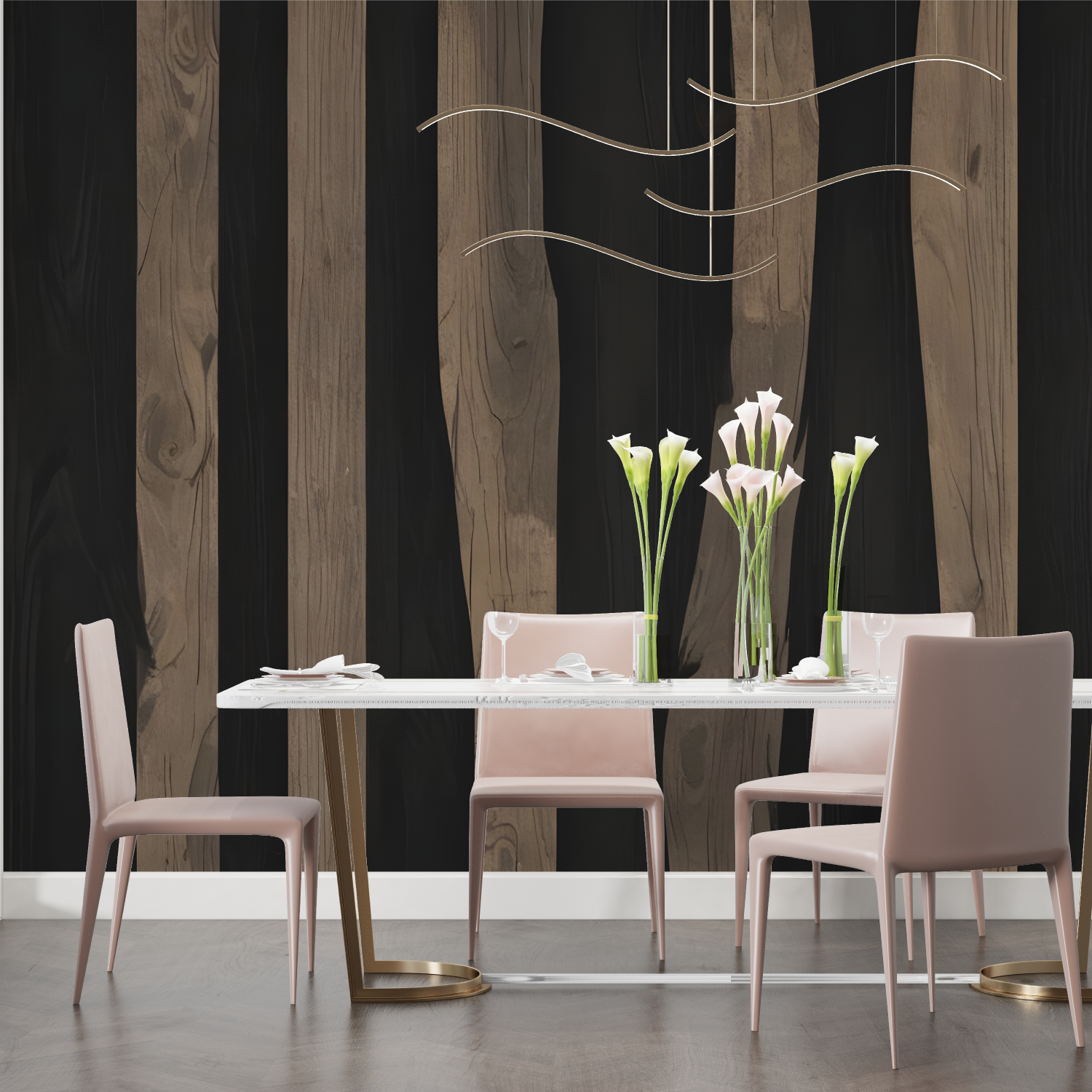 Papier Peint Bois - Poutres Brutes et Contrastées