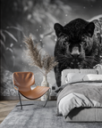 Animal Wallpaper - Black Panther in Water Black and White