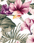 Papier peint fleuri - roses pourpres baroques