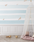 Geometric Wallpaper – Watercolor Stripes and Gold Accents