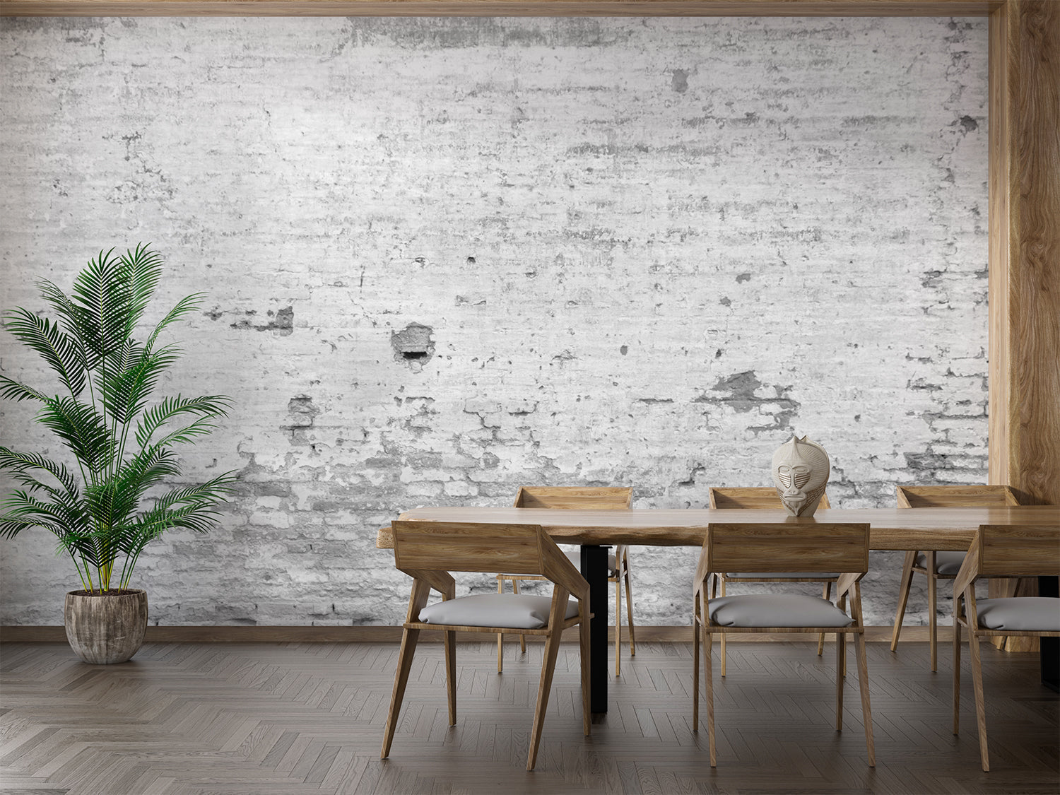Papier Peint Pierre - Mur de Briques Blanches Éclatantes