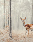 Papier peint animaux - biche solitaire dans la brume