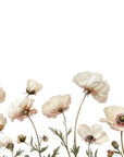 Papier peint fleuri - fleurs blanches champêtres