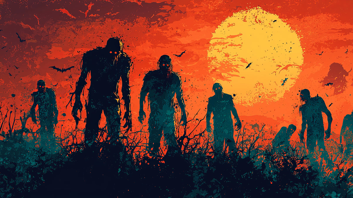 Papel tapiz de terror - Zombies al atardecer