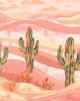 Papier Peint Abstrait - Cactus Et Désert Rose