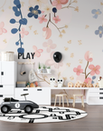Papier Peint Floral - Jardin Fleuri aux Tons Pastels