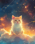 Papier Peint Enfant - Chaton Dans Les Nuages