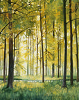 Papier Peint Aquarelle - Forêt Verdoyante