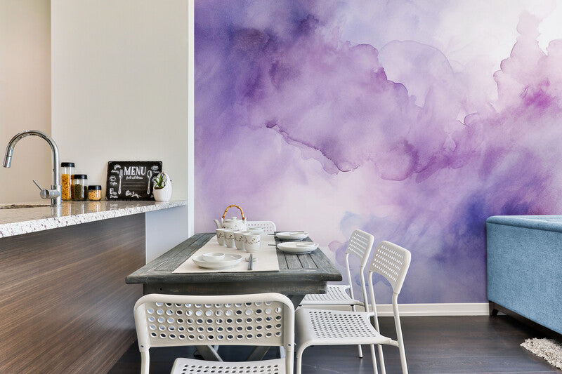 Papier Peint Aquarelle - Nuances Violettes