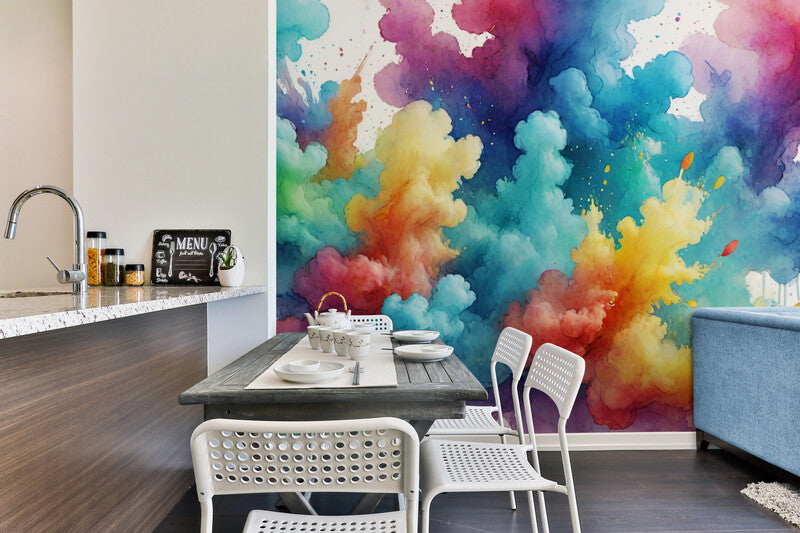 Papier Peint Aquarelle - Explosion De Couleurs