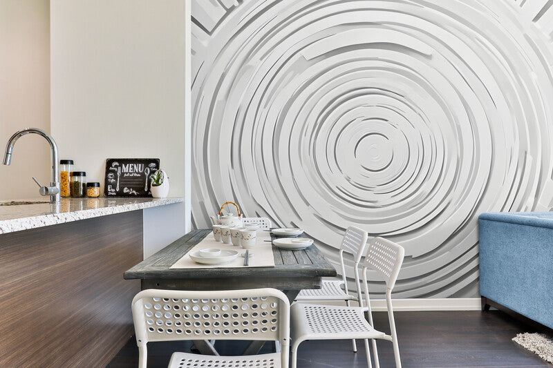 Papier Peint Art & Déco - Spirale Blanche