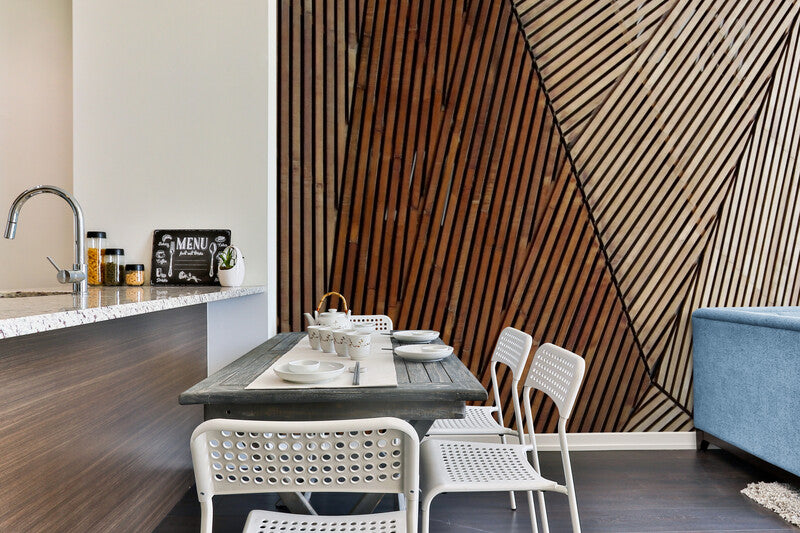 Papier Peint Art Déco - Lignes De Bois