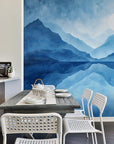 Papier Peint Art Abstrait - Paysage Bleu