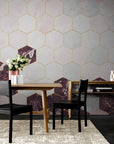 Papier Peint Pierre - Hexagones en Marbre