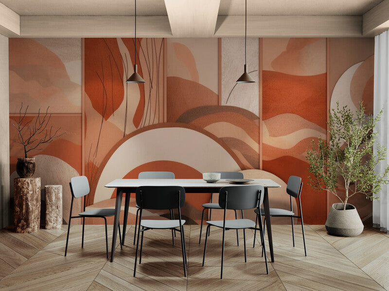 Papier Peint Art & Déco - Géométrique Terracotta