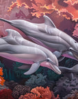 Papier peint animaux - dauphins récif corail
