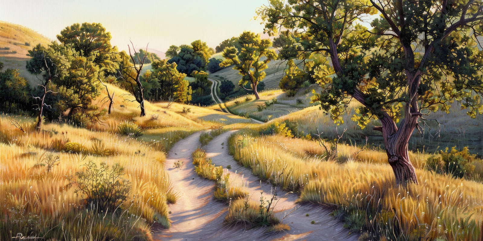Papier peint campagne - sentier des oliviers