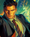 Papier peint pop art - agent secret style bande dessinée