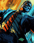 Papier peint pop art - homme d'affaires style comics