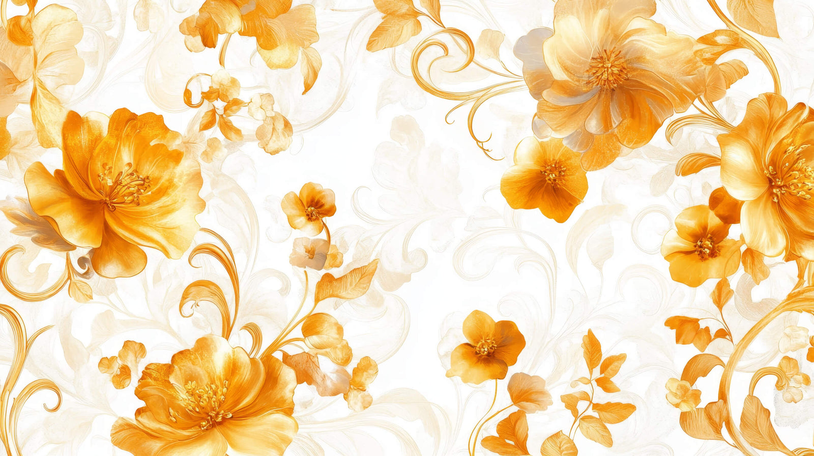Papier Peint Art & Déco - Tapisserie de Fleurs de Safran