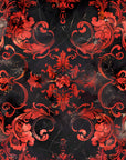 Papier Peint Art & Déco - Ornements Rococo en Rouge et Noir