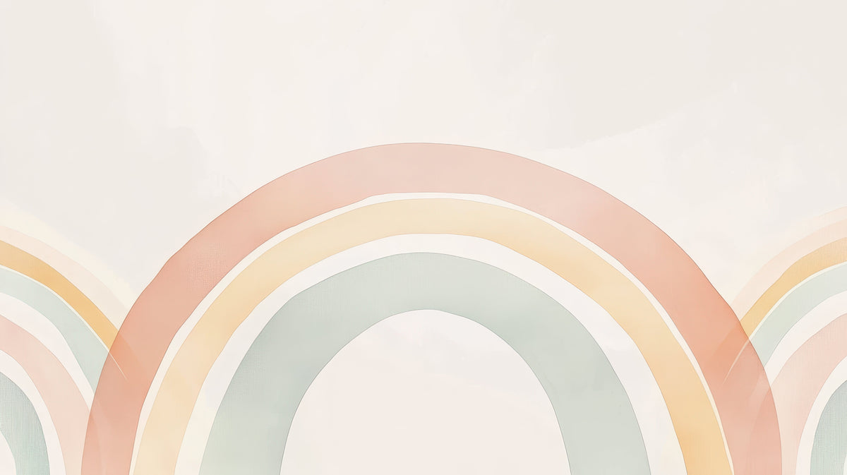 Kinder-Tapete - Regenbögen in Pastellfarben