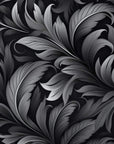 Floral Wallpaper - Grey and Black Fleur-de-Lis