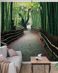 Papier Peint Japonais - Chemin dans une Forêt de Bambous
