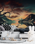 Japanese Wallpaper - Serene Lake and Misty Mountains
