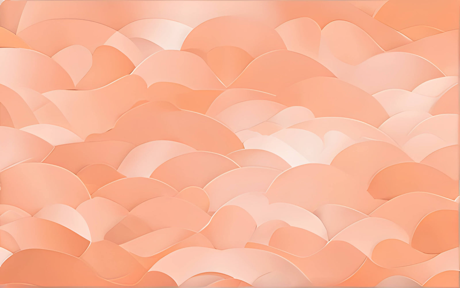 Papier Peint Géométrique - Vagues Abstraites Pêche