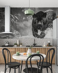 Animal Wallpaper - Black Panther in Water Black and White