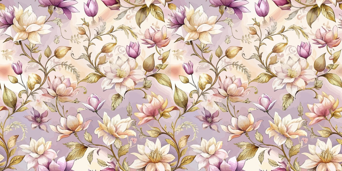 Papier peint fleuri - bouquet sauvage aquarelle